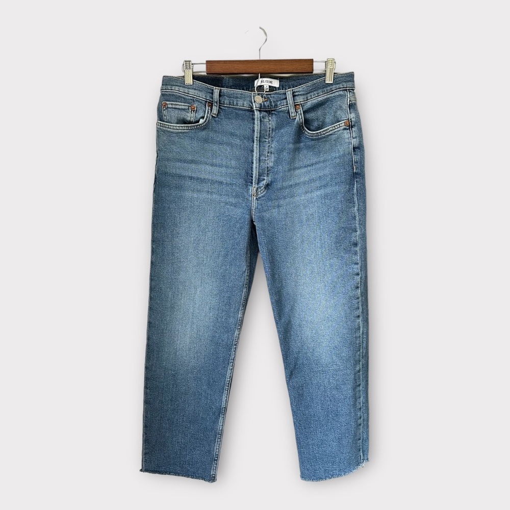 RE/DONE 70s Stove Pipe Straight Leg Comfort Stretch Jeans, size 31‎
